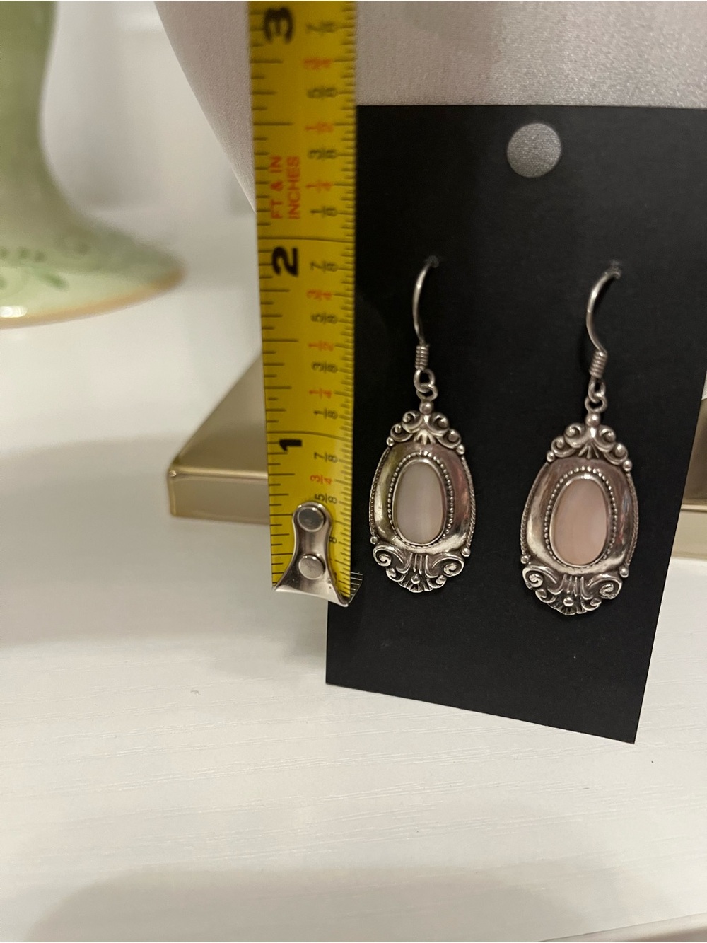 Vintage BOMA 925 Sterling Silver Scroll Drop Earrings - Picture 9 of 12
